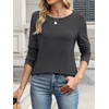 image:imageANRABESS Long Sleeve Shirts for Women Casual Crewneck Basic Tee Tshirts Loose Fit Curved Hem Tunic Top 2026 Fall OutfitsDark Grey