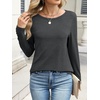 image:imageANRABESS Long Sleeve Shirts for Women Casual Crewneck Basic Tee Tshirts Loose Fit Curved Hem Tunic Top 2026 Fall OutfitsDark Grey