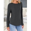 image:imageANRABESS Long Sleeve Shirts for Women Casual Crewneck Basic Tee Tshirts Loose Fit Curved Hem Tunic Top 2026 Fall OutfitsDark Grey