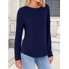 image:imageANRABESS Long Sleeve Shirts for Women Casual Crewneck Basic Tee Tshirts Loose Fit Curved Hem Tunic Top 2026 Fall OutfitsDark Navy Blue