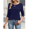 image:imageANRABESS Long Sleeve Shirts for Women Casual Crewneck Basic Tee Tshirts Loose Fit Curved Hem Tunic Top 2026 Fall OutfitsDark Navy Blue