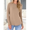image:imageANRABESS Long Sleeve Shirts for Women Casual Crewneck Basic Tee Tshirts Loose Fit Curved Hem Tunic Top 2026 Fall OutfitsLight Brown