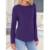 image:imageANRABESS Long Sleeve Shirts for Women Casual Crewneck Basic Tee Tshirts Loose Fit Curved Hem Tunic Top 2026 Fall OutfitsPurple