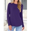 image:imageANRABESS Long Sleeve Shirts for Women Casual Crewneck Basic Tee Tshirts Loose Fit Curved Hem Tunic Top 2026 Fall OutfitsPurple