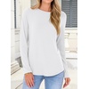 image:imageANRABESS Long Sleeve Shirts for Women Casual Crewneck Basic Tee Tshirts Loose Fit Curved Hem Tunic Top 2026 Fall OutfitsWhite