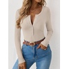 image:imageANRABESS Long Sleeve Shirts for Women Henley Button Down Tops Ribbed Knit Slim Fit Fall Basic Tee 2026 Casual Trendy ClothesBeige
