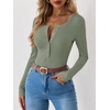 image:imageANRABESS Long Sleeve Shirts for Women Henley Button Down Tops Ribbed Knit Slim Fit Fall Basic Tee 2026 Casual Trendy ClothesSage Green