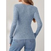 image:imageANRABESS Long Sleeve Shirts for Women Sexy Sweater V Neck Ribbed Knit Slim Fit Wrap Top 2026 Fall Casual Fashion ClothesBlue