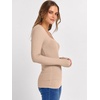 image:imageANRABESS Long Sleeve Shirts for Women Square Neck Tops Ribbed Knit Slim Fit Basic Tee Going Out Fall Fashion ClothingLight Camel