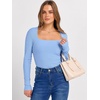 image:imageANRABESS Long Sleeve Shirts for Women Square Neck Tops Ribbed Knit Slim Fit Basic Tee Going Out Fall Fashion ClothingSky Blue