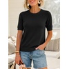 image:imageANRABESS Long Sleeve Sweater for Women Scoop Neck Casual Lightweight Ribbed Knit Pullover Tops 2026 OutfitsBlack