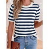 image:imageANRABESS Long Sleeve Sweater for Women Scoop Neck Casual Lightweight Ribbed Knit Pullover Tops 2026 OutfitsBlue White Stripe