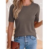 image:imageANRABESS Long Sleeve Sweater for Women Scoop Neck Casual Lightweight Ribbed Knit Pullover Tops 2026 OutfitsCoffee