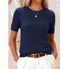 image:imageANRABESS Long Sleeve Sweater for Women Scoop Neck Casual Lightweight Ribbed Knit Pullover Tops 2026 OutfitsNavy Blue