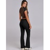 image:imageANRABESS Lounge Sets for Women 2 Piece Foldover Yoga Flare Leggings Pants Crop Tops Casual Y2K Outfits Matching Tracksuit SetBrown Black