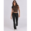 image:imageANRABESS Lounge Sets for Women 2 Piece Foldover Yoga Flare Leggings Pants Crop Tops Casual Y2K Outfits Matching Tracksuit SetBrown Black