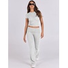 image:imageANRABESS Lounge Sets for Women 2 Piece Foldover Yoga Flare Leggings Pants Crop Tops Casual Y2K Outfits Matching Tracksuit SetLight Grey
