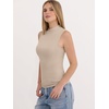 image:imageANRABESS Mock Neck Tops for Women Basic Soft Ribbed Slim Tank Tops Comfy for Yoga Lounge amp Office Versatile Summer ShirtBeige