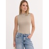 image:imageANRABESS Mock Neck Tops for Women Basic Soft Ribbed Slim Tank Tops Comfy for Yoga Lounge amp Office Versatile Summer ShirtBeige