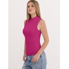 image:imageANRABESS Mock Neck Tops for Women Basic Soft Ribbed Slim Tank Tops Comfy for Yoga Lounge amp Office Versatile Summer ShirtHot Pink