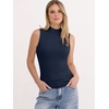 image:imageANRABESS Mock Neck Tops for Women Basic Soft Ribbed Slim Tank Tops Comfy for Yoga Lounge amp Office Versatile Summer ShirtNavy Blue