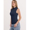image:imageANRABESS Mock Neck Tops for Women Basic Soft Ribbed Slim Tank Tops Comfy for Yoga Lounge amp Office Versatile Summer ShirtNavy Blue