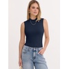image:imageANRABESS Mock Neck Tops for Women Basic Soft Ribbed Slim Tank Tops Comfy for Yoga Lounge amp Office Versatile Summer ShirtNavy Blue