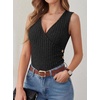 image:imageANRABESS Tank Tops for Women V Neck Sleeveless Sexy Top Ribbed Slim Fitted Tanks 2026 Casual Summer Daily Wear amp Going OutBlack