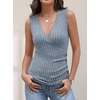 image:imageANRABESS Tank Tops for Women V Neck Sleeveless Sexy Top Ribbed Slim Fitted Tanks 2026 Casual Summer Daily Wear amp Going OutBlue
