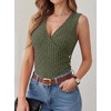 image:imageANRABESS Tank Tops for Women V Neck Sleeveless Sexy Top Ribbed Slim Fitted Tanks 2026 Casual Summer Daily Wear amp Going OutDeep Green