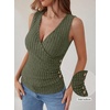image:imageANRABESS Tank Tops for Women V Neck Sleeveless Sexy Top Ribbed Slim Fitted Tanks 2026 Casual Summer Daily Wear amp Going OutDeep Green