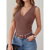 image:imageANRABESS Tank Tops for Women V Neck Sleeveless Sexy Top Ribbed Slim Fitted Tanks 2026 Casual Summer Daily Wear amp Going OutRust Orange