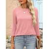image:imageANRABESS Women 34 Length Sleeve Tops 2026 Summer Tshirts Boat Neck Tunic Shirt Basic Tee Blouse Fall Travel Outfits ClothesCoral