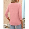 image:imageANRABESS Women 34 Length Sleeve Tops 2026 Summer Tshirts Boat Neck Tunic Shirt Basic Tee Blouse Fall Travel Outfits ClothesCoral