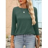 image:imageANRABESS Women 34 Length Sleeve Tops 2026 Summer Tshirts Boat Neck Tunic Shirt Basic Tee Blouse Fall Travel Outfits ClothesForest Green