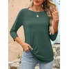 image:imageANRABESS Women 34 Length Sleeve Tops 2026 Summer Tshirts Boat Neck Tunic Shirt Basic Tee Blouse Fall Travel Outfits ClothesForest Green