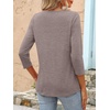 image:imageANRABESS Women 34 Length Sleeve Tops 2026 Summer Tshirts Boat Neck Tunic Shirt Basic Tee Blouse Fall Travel Outfits ClothesLight Coffee