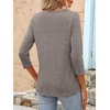 image:imageANRABESS Women 34 Length Sleeve Tops 2026 Summer Tshirts Boat Neck Tunic Shirt Basic Tee Blouse Fall Travel Outfits ClothesLight Khaki