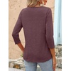 image:imageANRABESS Women 34 Length Sleeve Tops 2026 Summer Tshirts Boat Neck Tunic Shirt Basic Tee Blouse Fall Travel Outfits ClothesMaroon