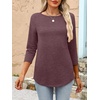 image:imageANRABESS Women 34 Length Sleeve Tops 2026 Summer Tshirts Boat Neck Tunic Shirt Basic Tee Blouse Fall Travel Outfits ClothesMaroon