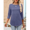 image:imageANRABESS Women 34 Length Sleeve Tops 2026 Summer Tshirts Boat Neck Tunic Shirt Basic Tee Blouse Fall Travel Outfits ClothesNavy Blue
