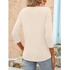 image:imageANRABESS Women 34 Length Sleeve Tops 2026 Summer Tshirts Boat Neck Tunic Shirt Basic Tee Blouse Fall Travel Outfits ClothesParchment