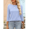 image:imageANRABESS Women 34 Length Sleeve Tops 2026 Summer Tshirts Boat Neck Tunic Shirt Basic Tee Blouse Fall Travel Outfits ClothesSky Blue
