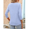 image:imageANRABESS Women 34 Length Sleeve Tops 2026 Summer Tshirts Boat Neck Tunic Shirt Basic Tee Blouse Fall Travel Outfits ClothesSky Blue