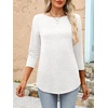 image:imageANRABESS Women 34 Length Sleeve Tops 2026 Summer Tshirts Boat Neck Tunic Shirt Basic Tee Blouse Fall Travel Outfits ClothesWhite