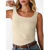 image:imageANRABESS Women Tank Tops Square Neck Fitted Tops 2026 Summer Basic Slim Sleeveless Shirts Casual Cute Travel Vacation ClothesAlmond