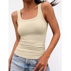 image:imageANRABESS Women Tank Tops Square Neck Fitted Tops 2026 Summer Basic Slim Sleeveless Shirts Casual Cute Travel Vacation ClothesAlmond