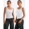 image:imageANRABESS Women Tank Tops Square Neck Fitted Tops 2026 Summer Basic Slim Sleeveless Shirts Casual Cute Travel Vacation ClothesWhite