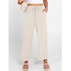 image:imageANRABESS Women Wide Leg Pants Summer Palazzo High Waisted Casual Loose Lounge Flowy Capri Cropped Beach Trousers Work OutfitsLight Yellow