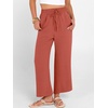 image:imageANRABESS Women Wide Leg Pants Summer Palazzo High Waisted Casual Loose Lounge Flowy Capri Cropped Beach Trousers Work OutfitsOrange Red